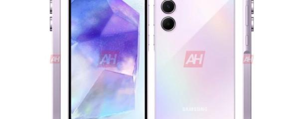 Rendering of the Galaxy A55 shows a sleek metal frame